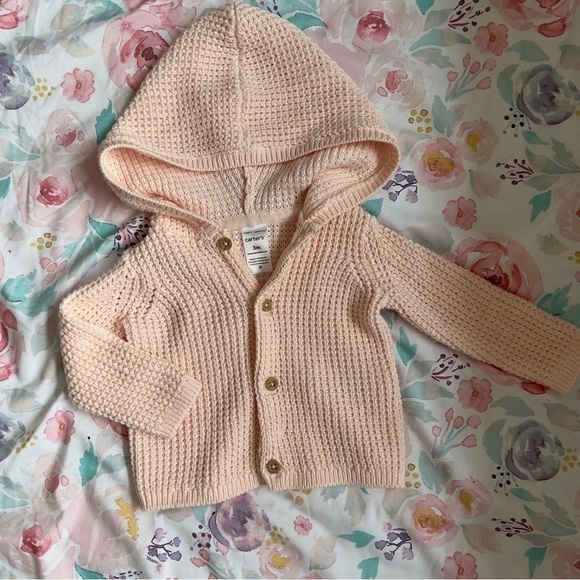 Carter’s Pink Baby Girl Knit Cardigan size 3 months - Picture 1 of 3